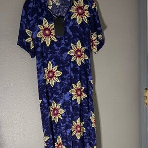 Floral Patterned Blue Dress